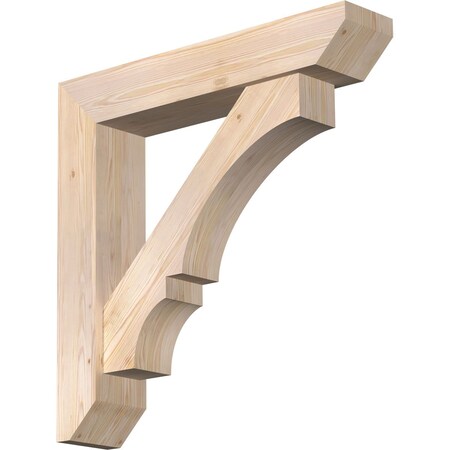 Ekena Millwork Balboa Slat Smooth Bracket w/ Offset Brace, Douglas Fir, 7 1/2"W x 38"D x 38"H BKT0806X38X38BOA06SDF